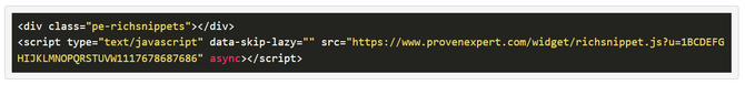 Beispiel eines Rich Snippet Codes