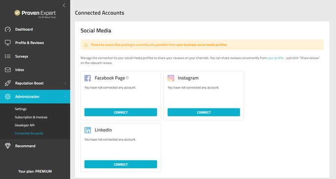 connected accounts page