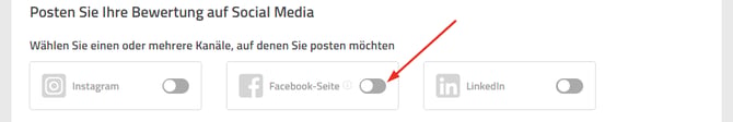 Schalter um Facebook zu aktivieren