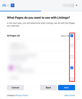 window to select multiple pages