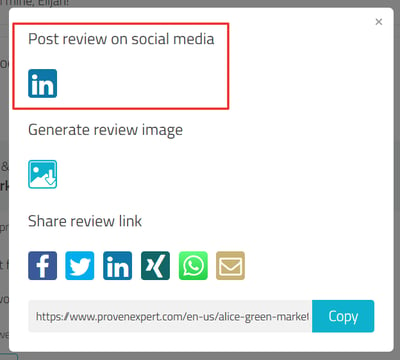linkedin icon to post review on social media