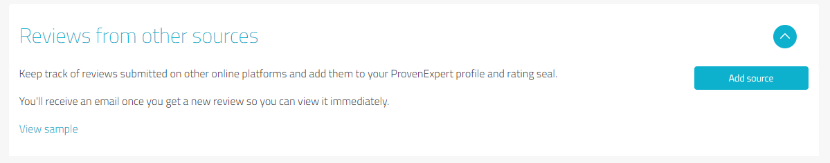Section "Reviews from other sources" on the profile page