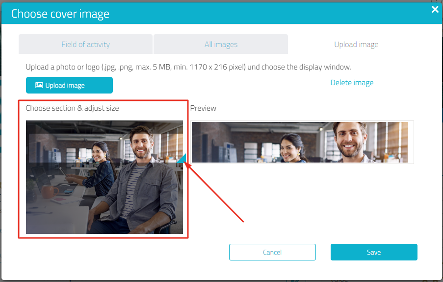 feature to select image section